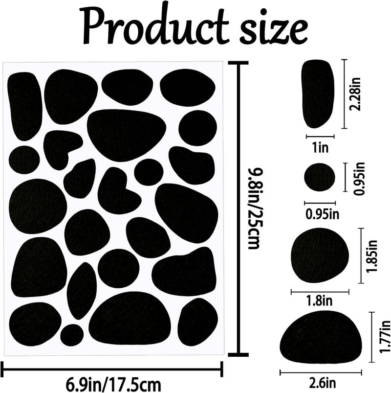 YCDMLJC 15 Sheets Black Adhesive Felt, 360pcs Self Adhesive Pads Irregular Spotty Dog Style Felt,for Dalmatian Shirt,Adult Kids Halloween Party DIY Projects Costume Stickers - Image 2
